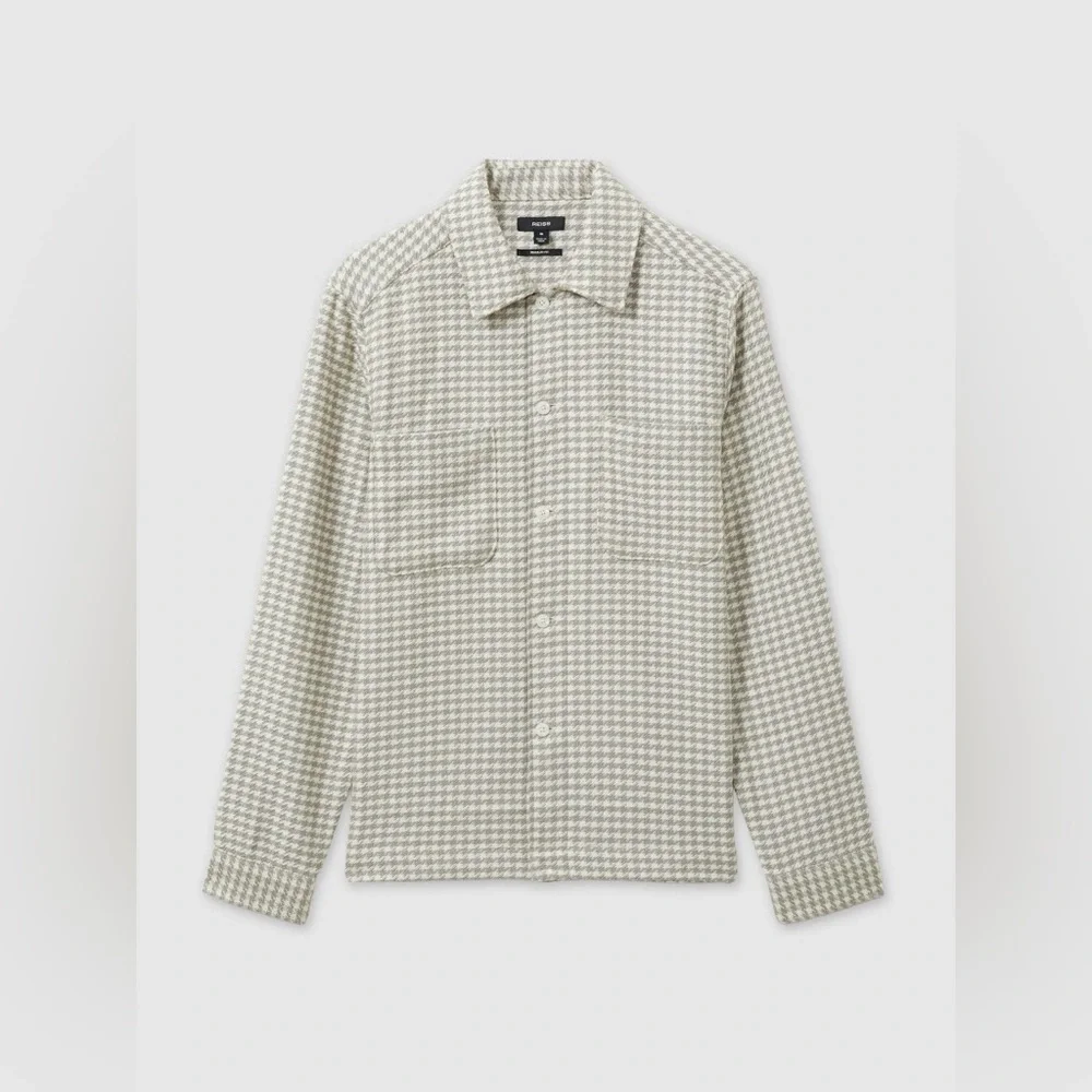 NWT REISS Naqua Dogtooth Twill Overshirt - Picture 5 of 12